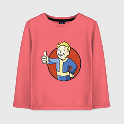 Лонгслив хлопковый детский Vault boy like, цвет: коралловый