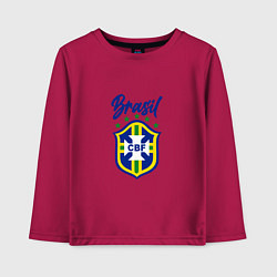 Лонгслив хлопковый детский Brasil Football, цвет: маджента