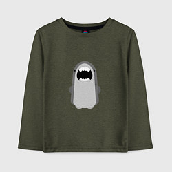 Лонгслив хлопковый детский Мультяшная акула, цвет: меланж-хаки