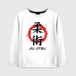 Детский лонгслив Jiu jitsu red splashes logo