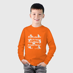 Лонгслив хлопковый детский Cats Music, цвет: оранжевый — фото 2