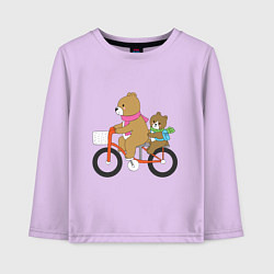 Детский лонгслив Медведи на велосипеде