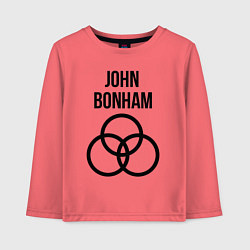 Лонгслив хлопковый детский John Bonham - Led Zeppelin - legend, цвет: коралловый