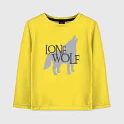 Лонгслив хлопковый детский LONE WOLF одинокий волк, цвет: желтый