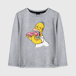 Детский лонгслив Гомер Симпсон нацелился на пончик