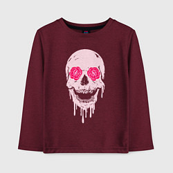 Лонгслив хлопковый детский Jolly skull, цвет: меланж-бордовый