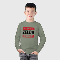 Лонгслив хлопковый детский Zelda: Ultimate Best Player, цвет: авокадо — фото 2