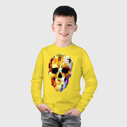 Лонгслив хлопковый детский Color skull - sketch, цвет: желтый — фото 2