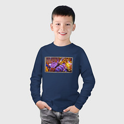 Лонгслив хлопковый детский Зеницу бог грома - Клинок, цвет: тёмно-синий — фото 2