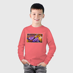 Лонгслив хлопковый детский Зеницу бог грома - Клинок, цвет: коралловый — фото 2