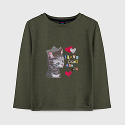 Детский лонгслив I love cats and you