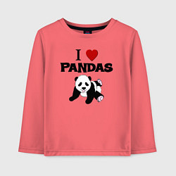 Детский лонгслив I love Panda - люблю панд