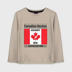 Лонгслив хлопковый детский Федерация хоккея Канады, цвет: миндальный