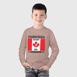 Лонгслив хлопковый детский Федерация хоккея Канады, цвет: пыльно-розовый — фото 2