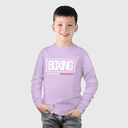 Лонгслив хлопковый детский Boxing good night, цвет: лаванда — фото 2