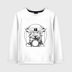 Детский лонгслив Vitruvian drummer