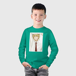 Лонгслив хлопковый детский Уильям Джеймс Мориарти, цвет: зеленый — фото 2