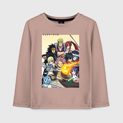 Лонгслив хлопковый детский Fairy Tail heroes, цвет: пыльно-розовый