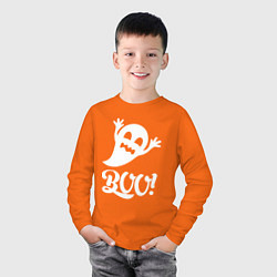 Лонгслив хлопковый детский Забавный призрак - BOO! Halloween, цвет: оранжевый — фото 2