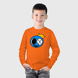 Лонгслив хлопковый детский Синий: Радужные друзья, цвет: оранжевый — фото 2