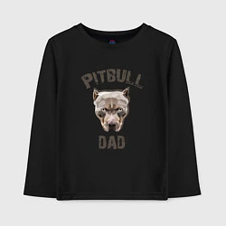 Лонгслив хлопковый детский Pitbull dad, цвет: черный