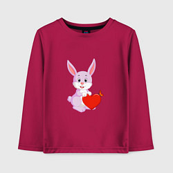 Детский лонгслив Кролик с сердцем