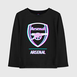 Лонгслив хлопковый детский Arsenal FC в стиле glitch, цвет: черный