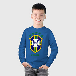 Лонгслив хлопковый детский Brasil CBF, цвет: синий — фото 2