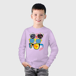 Лонгслив хлопковый детский Поп арт очки, цвет: лаванда — фото 2