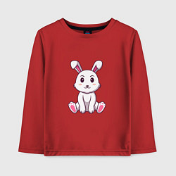 Лонгслив хлопковый детский Кролик, цвет: красный
