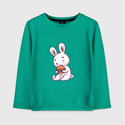Лонгслив хлопковый детский Кролик и гамбургер, цвет: зеленый