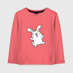 Лонгслив хлопковый детский Happy Bunny, цвет: коралловый