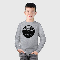 Лонгслив хлопковый детский Bon Jovi rock, цвет: меланж — фото 2
