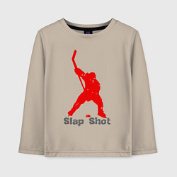 Детский лонгслив Щелчок выстрел - хоккеист
