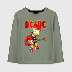 Детский лонгслив AC DC Барт Симпсон