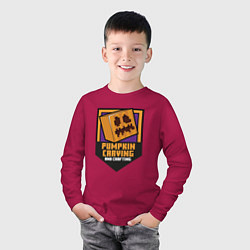 Лонгслив хлопковый детский Тыквенная голова - Minecraft, цвет: маджента — фото 2