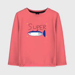 Лонгслив хлопковый детский БТС - Супер лосось, цвет: коралловый