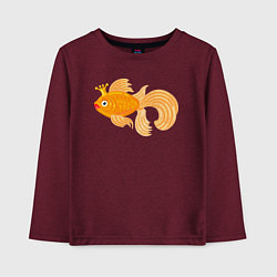 Лонгслив хлопковый детский Золотая рыбка, цвет: меланж-бордовый