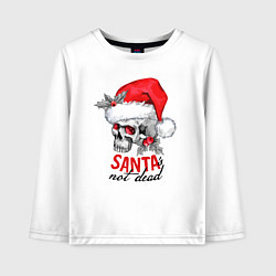 Детский лонгслив Santa is not dead, skull in red hat, holly