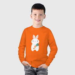 Лонгслив хлопковый детский Carrot rabbit, цвет: оранжевый — фото 2
