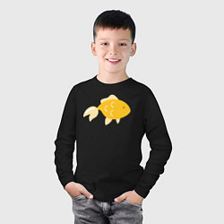 Лонгслив хлопковый детский Золотая рыбкa, цвет: черный — фото 2