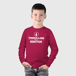 Лонгслив хлопковый детский Thousand Foot Krutch белое лого, цвет: маджента — фото 2