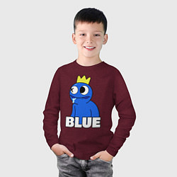 Лонгслив хлопковый детский Радужные друзья Синий следит, цвет: меланж-бордовый — фото 2
