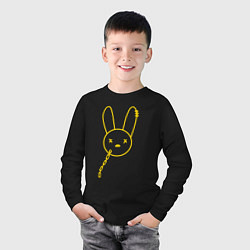Лонгслив хлопковый детский Кролик-брелок, цвет: черный — фото 2