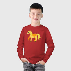 Лонгслив хлопковый детский Золотая лошадка, цвет: красный — фото 2