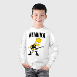 Лонгслив хлопковый детский Металлика Барт Симпсон, цвет: белый — фото 2