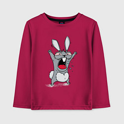 Лонгслив хлопковый детский Злой заяц, цвет: маджента