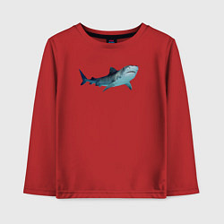 Лонгслив хлопковый детский Realistic shark, цвет: красный