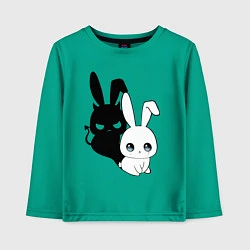 Лонгслив хлопковый детский Милый кролик - ангелочек или дьяволёнок?, цвет: зеленый