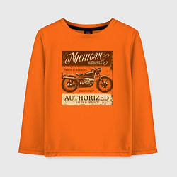 Детский лонгслив Ретро мотоцикл гранж